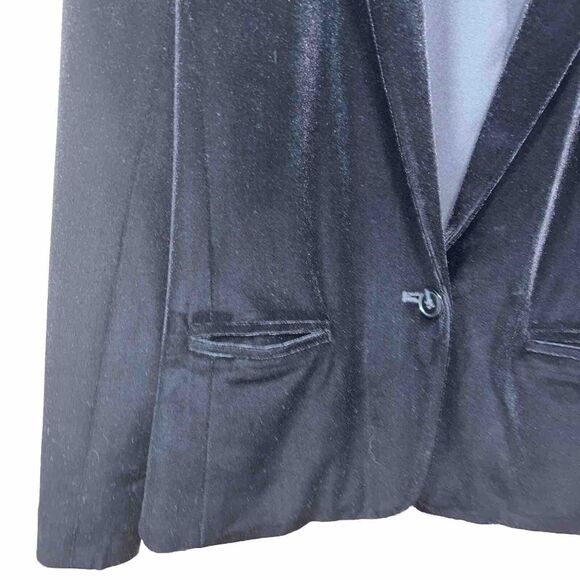 J. Crew Blazer Jacket Womens‎ 00 Black Velvet One Button Career, Professional - Picture 4 of 10